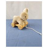 Bunny on wheels pull toy