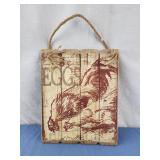 9.5x12 Eggs 5c wooden chicken sign