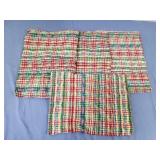 4 quilted placemats red green blue yellow