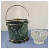 FAUX MARBLE ICE BUCKET green, Lead