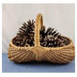 Butt basket full of large pinecones