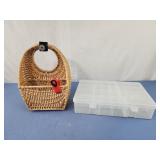 Organizer box / craft box 14x3x9 and wall basket