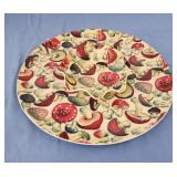 13" mushroom plastic dip and chip tray