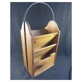 Wood magazine 2 sided rack 13 x 29 x 9.5