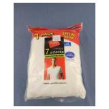 Hanes 7 v neck white tshirts size Large