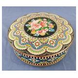 Vintage Floral Mosaic Tin Designed By Daher Long