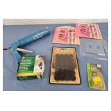 Carpet tape, felt pads, switchplate sheilds, cap,