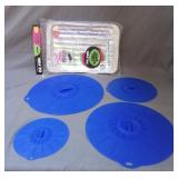 Set of 4 microwave covers and reusable broiler