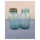 Two Vintage Quart Ball Canning Jar, Perfect Mason