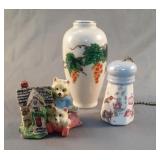 Misc decor. Cats at home, hummingbird fan pull