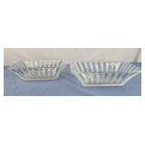 Two elegant Crystal Rectangular Dish - 10" X 6"