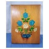 9x12 handpainted wood wall hanging flowers