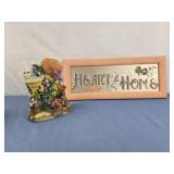 20x8 heart and home tin wall hanging and garden