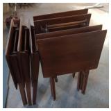 Wood collapsible tv tray set of 7-15 x 22 x 12