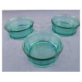 Arcoroc France Teal Aqua  Blue Thumbprint