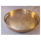 Brass colored serving tray 12 x 1.5