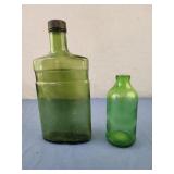 Vintage rolling rock green glass beer bottle and