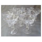Glass Pedestal cups 4.5" tall. Set of 11
