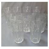 Set of clear drinking glasses