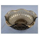 Vtg Indiana Glass Smoky Quartz Glass Candy Bowl