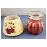 Apple candle and ceramic lid home interiors