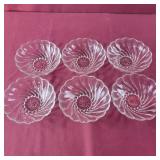 Set of 6 Hazel Atlas Small Glass Bowls with