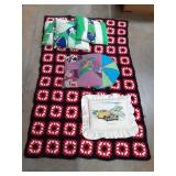 Handmade croched afghan 60 x 36 has a tiny hole