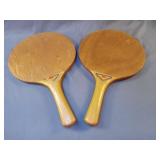 Wood racquetball paddles