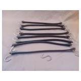Lot of 15" tie downs and extra hook. 8 total