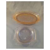 Depression pink serving tray 11 x 7.5 and has