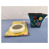 Candle warmer for jar candles ,metal teal color