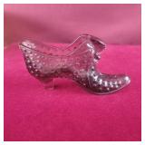 Fenton Hobnail Purple glass shoe