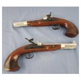 Replica dueling pistols wood curved metal