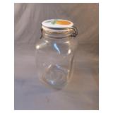 Glass jar with snap on lid