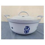 DRU Holland Cast Iron Blue Enamel Tulip Oval