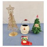 Christmas decor, wire tree 10", face tree, photo