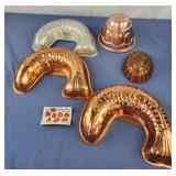 Mirro coppertone  molds, pineapple copper mold