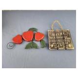 Apple decor, recipe love wall hanging