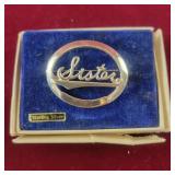 Sterling Silver "Sister" pin - 0.13oz