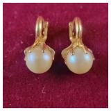 Genuine Pearl Clip on Earrings