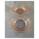 Depression pink set of 2 bowls 8 x 2