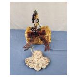 Cherub ornament, small square christmas