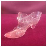 Fenton Cabbage Rose glass shoe