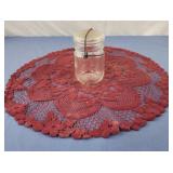 Atlas ez seal canning glass jar, doilie