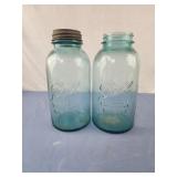 Vintage Ball Perfect Mason Blue Half Gallon Jars