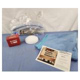 3 plush hangers, card table cover, push light,