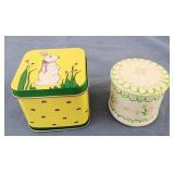 Small spring trinket boxes, bunny tin