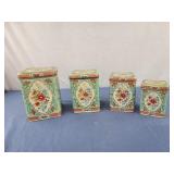 Vintage floral nesting tins made in holland,