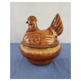 California pottery hen casserole covered dish