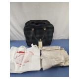 Carryon luggage bag, plastic rain ponchos, nc